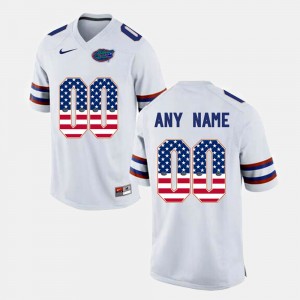 Men's Florida Gators US Flag Fashion White Custom #00 Jersey 130836-101