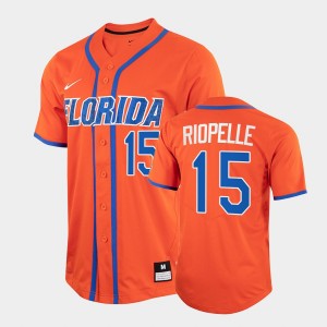 Men's Florida Gators College Baseball Orange BT Riopelle #15 2022 Full-Button Jersey 143741-682