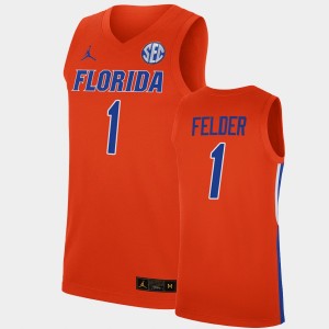 Men's Florida Gators College Basketball Orange C.J. Felder #1 Replica Jersey 123736-593