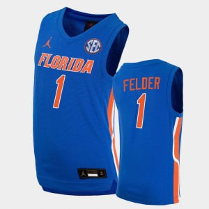 Men's Florida Gators College Basketball Royal C.J. Felder #1 Replica Jersey 907734-379