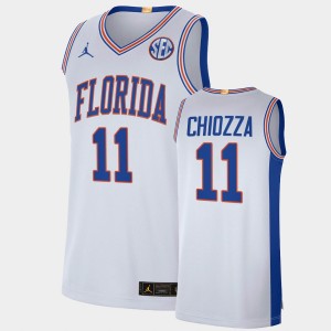 Men's Florida Gators College Basketball White Chris Chiozza #11 Elite Limited Alumni Jersey 873796-607
