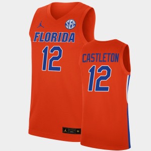 Men's Florida Gators College Basketball Orange Colin Castleton #12 Replica Jersey 249248-553