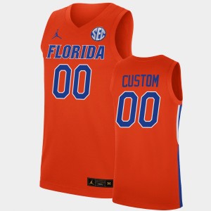 Men's Florida Gators College Basketball Orange Custom #00 Replica Jersey 237700-468