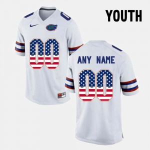 Youth Florida Gators US Flag Fashion White Custom #00 Jersey 886643-174