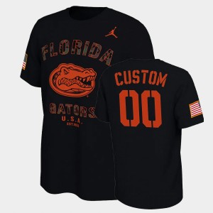 Men's Florida Gators College Football Black Custom #00 Veterans Day 2021 America Flag T-Shirt 471301-479