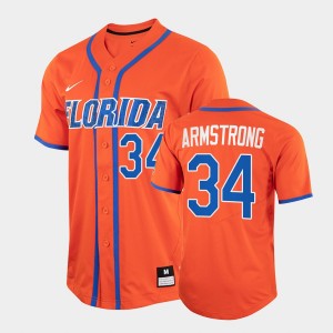 Men's Florida Gators College Baseball Orange Kris Armstrong #34 2022 Full-Button Jersey 214335-345