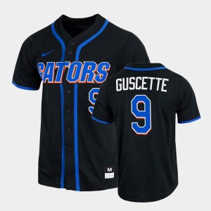 Men's Florida Gators College Baseball Black Mac Guscette #9 2022 Full-Button Jersey 275165-809