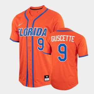 Men's Florida Gators College Baseball Orange Mac Guscette #9 2022 Full-Button Jersey 292844-663