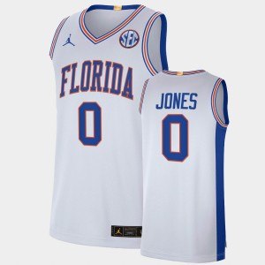 Men's Florida Gators College Basketball White Myreon Jones #0 Elite Limited Jersey 588577-390