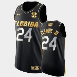 Men's Florida Gators Golden Edition Black Phlandrous Fleming Jr. #24 Authentic Jersey 513433-121