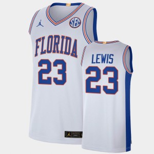 Men's Florida Gators College Basketball White Scottie Lewis #23 Elite Limited Alumni Player Jersey 730532-403