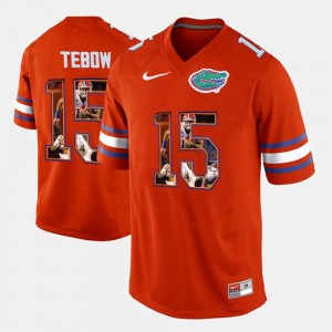 Men's Florida Gators College Football Orange Tim Tebow #15 Jersey 464819-816