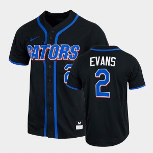 Men's Florida Gators College Baseball Black Ty Evans #2 2022 Full-Button Jersey 897873-858