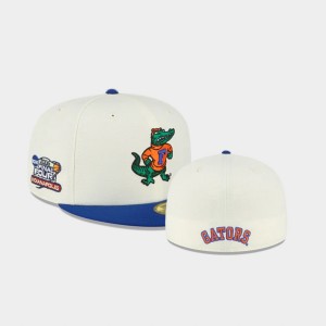 Men's Florida Gators Fitted White 59FIFTY Hat 267559-254