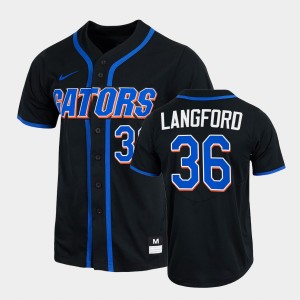 Men's Florida Gators College Baseball Black Wyatt Langford #36 2022 Full-Button Jersey 754271-135