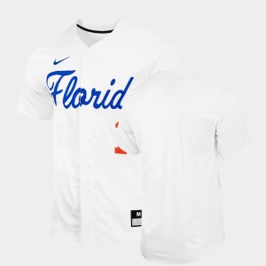 Men's Florida Gators College Baseball White Custom Replica Jersey 409142-307