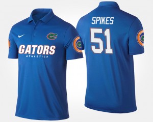 Men's Florida Gators Name and Number Blue Brandon Spikes #51 Polo 677204-359