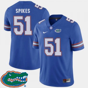 Men's Florida Gators College Football Royal Brandon Spikes #51 2018 SEC Jersey 448002-521