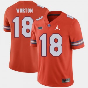 Men's Florida Gators Jordan Brand Orange C.J. Worton #18 Replica 2018 Game Jersey 626104-433