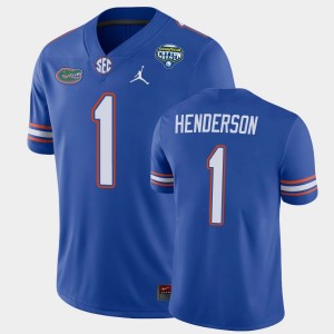 Men's Florida Gators 2020 Cotton Bowl Royal CJ Henderson #1 Game Jersey 475481-789