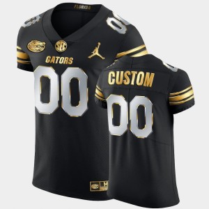Men's Florida Gators Golden Edition Black Custom #00 2020-21 Authentic Jersey 859189-932