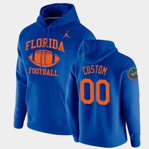 Men's Florida Gators Retro Football Royal Custom #00 Pullover Hoodie 915266-708