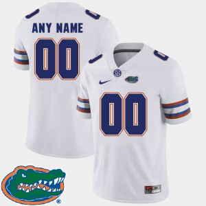 Men's Florida Gators College Football White Custom #00 2018 SEC Jersey 478861-488