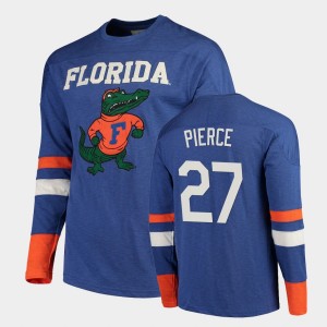 Men's Florida Gators Old School Royal Dameon Pierce #27 Football Long Sleeve T-Shirt 529109-970