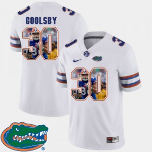 Men's Florida Gators Pictorial Fashion White DeAndre Goolsby #30 Football Jersey 451843-173