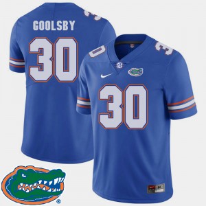 Men's Florida Gators College Football Royal DeAndre Goolsby #30 2018 SEC Jersey 733034-436