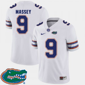 Men's Florida Gators College Football White Dre Massey #9 2018 SEC Jersey 757775-797