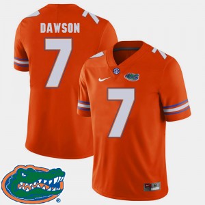 Men's Florida Gators College Football Orange Duke Dawson #7 2018 SEC Jersey 104807-512