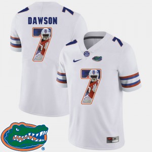 Men's Florida Gators Pictorial Fashion White Duke Dawson #7 Football Jersey 212280-450
