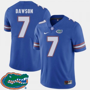Men's Florida Gators College Football Royal Duke Dawson #7 2018 SEC Jersey 478189-517