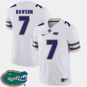 Men's Florida Gators College Football White Duke Dawson #7 2018 SEC Jersey 672970-451