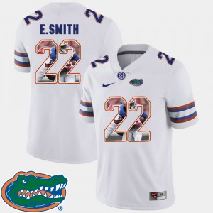 Men's Florida Gators Pictorial Fashion White E.Smith #22 Football Jersey 234683-733