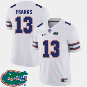 Men's Florida Gators College Football White Feleipe Franks #13 2018 SEC Jersey 107868-334