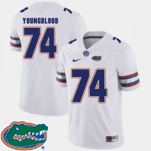 Men's Florida Gators College Football White Jack Youngblood #74 2018 SEC Jersey 245284-788