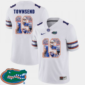 Men's Florida Gators Pictorial Fashion White Johnny Townsend #19 Football Jersey 340049-968