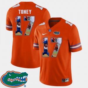 Men's Florida Gators Pictorial Fashion Orange Kadarius Toney #17 Football Jersey 246117-448