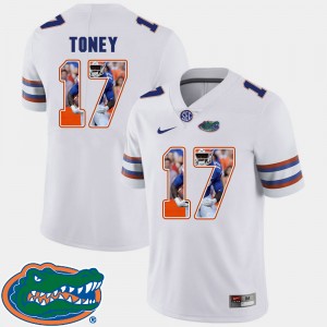 Men's Florida Gators Pictorial Fashion White Kadarius Toney #17 Football Jersey 881867-932