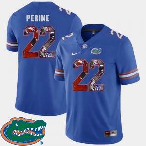 Men's Florida Gators Pictorial Fashion Royal Lamical Perine #22 Football Jersey 866118-996