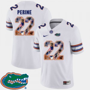 Men's Florida Gators Pictorial Fashion White Lamical Perine #22 Football Jersey 293705-182