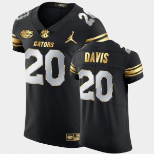 Men's Florida Gators Golden Edition Black Malik Davis #20 2020-21 Authentic Jersey 223059-163