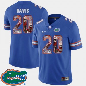 Men's Florida Gators Pictorial Fashion Royal Malik Davis #20 Football Jersey 349556-624