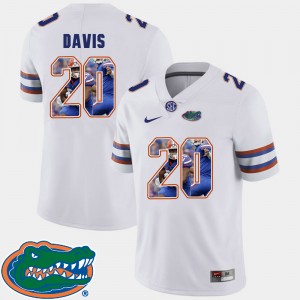 Men's Florida Gators Pictorial Fashion White Malik Davis #20 Football Jersey 676612-725