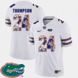 Men's Florida Gators Pictorial Fashion White Mark Thompson #24 Football Jersey 214481-302