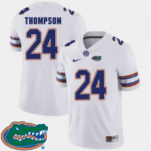 Men's Florida Gators College Football White Mark Thompson #24 2018 SEC Jersey 651913-243
