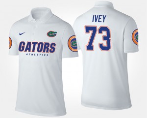 Men's Florida Gators Name and Number White Martez Ivey #73 Polo 485444-721