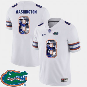 Men's Florida Gators Pictorial Fashion White Nick Washington #8 Football Jersey 908964-493
